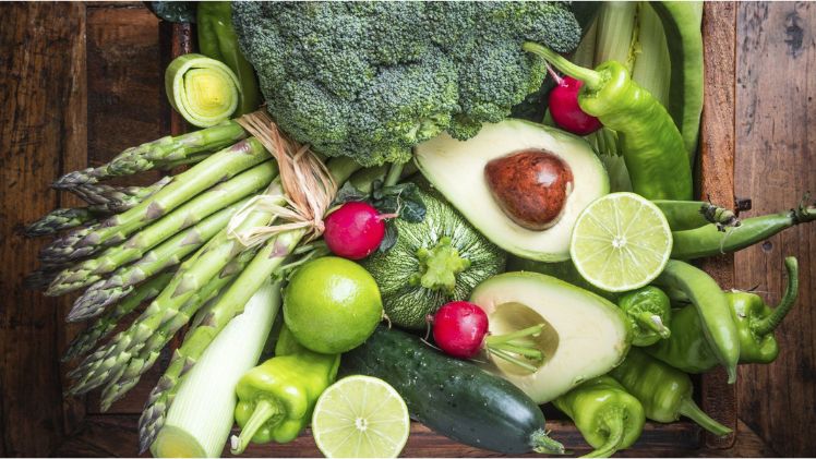 green fruits and vegetables